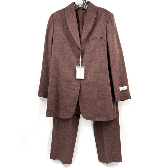 Mino Lombardi Pants - MINO LOMBARDI Women's 10 NWT Travis Ayers Wool-Blend Tweed Blazer/Pants Suit Set